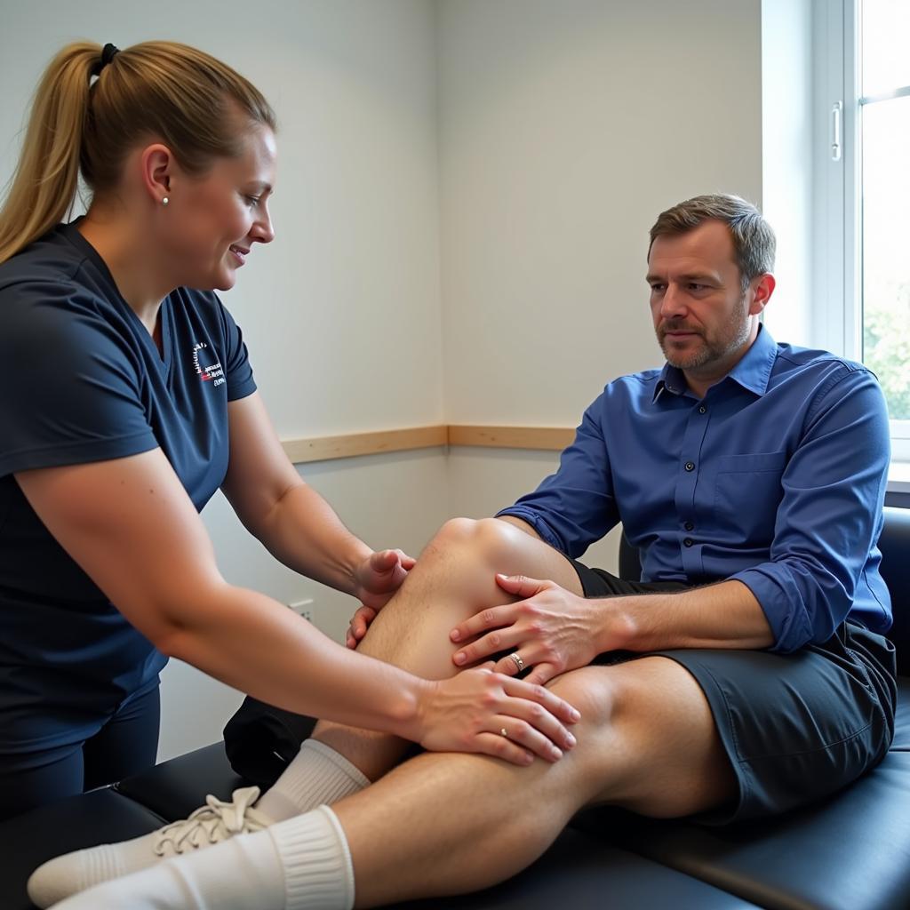 Haaland Receiving Physiotherapy