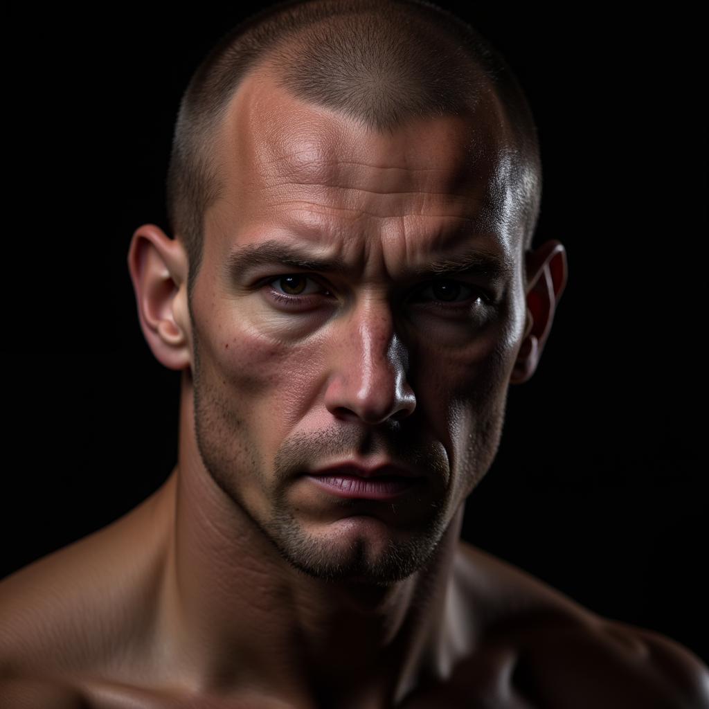 A close-up portrait of Erling Haaland, highlighting his intense gaze, captured in high resolution.