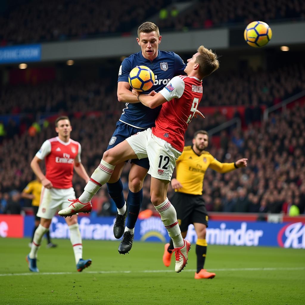 Haaland Scoring a Powerful Header