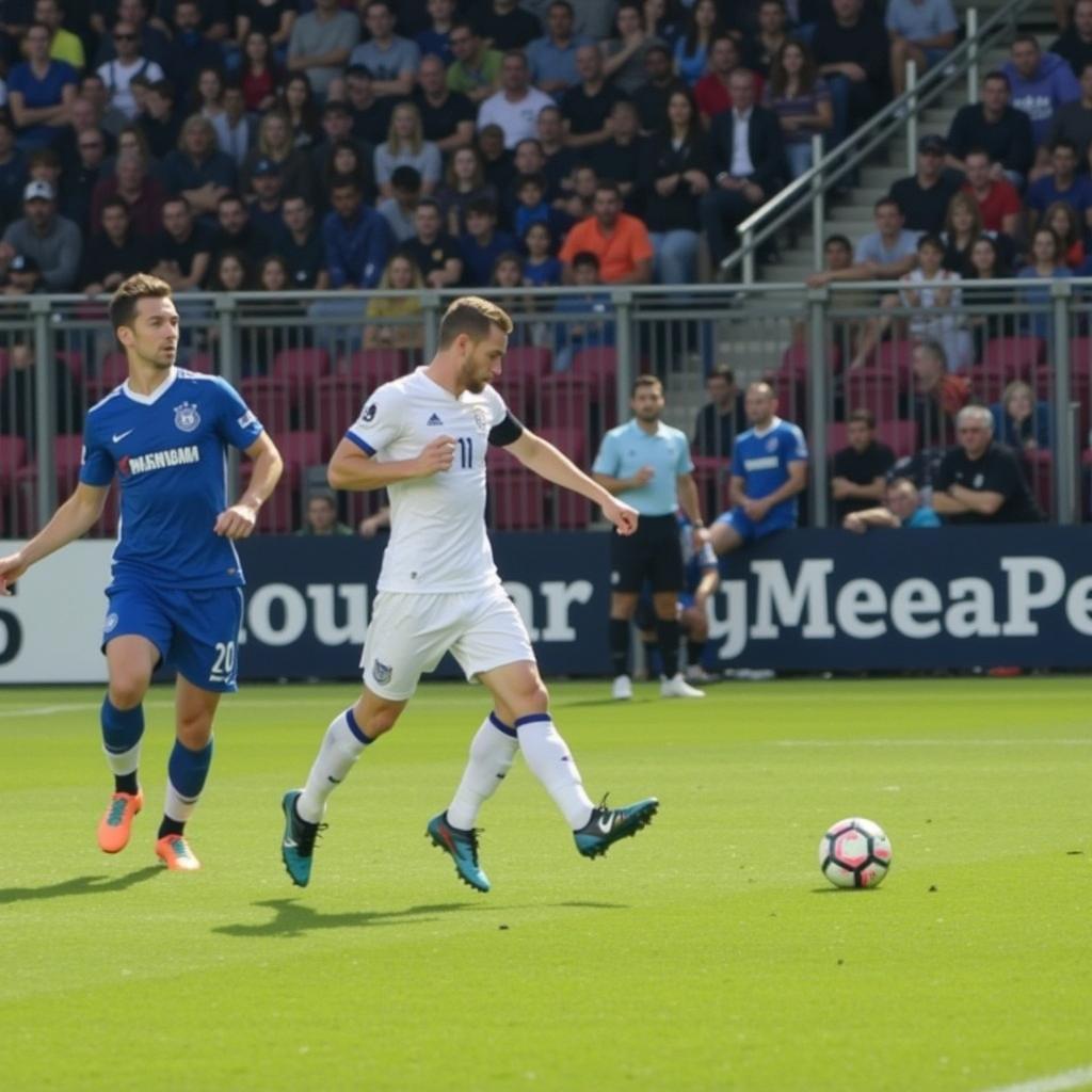 Erling Haaland scores with a powerful right-footed shot