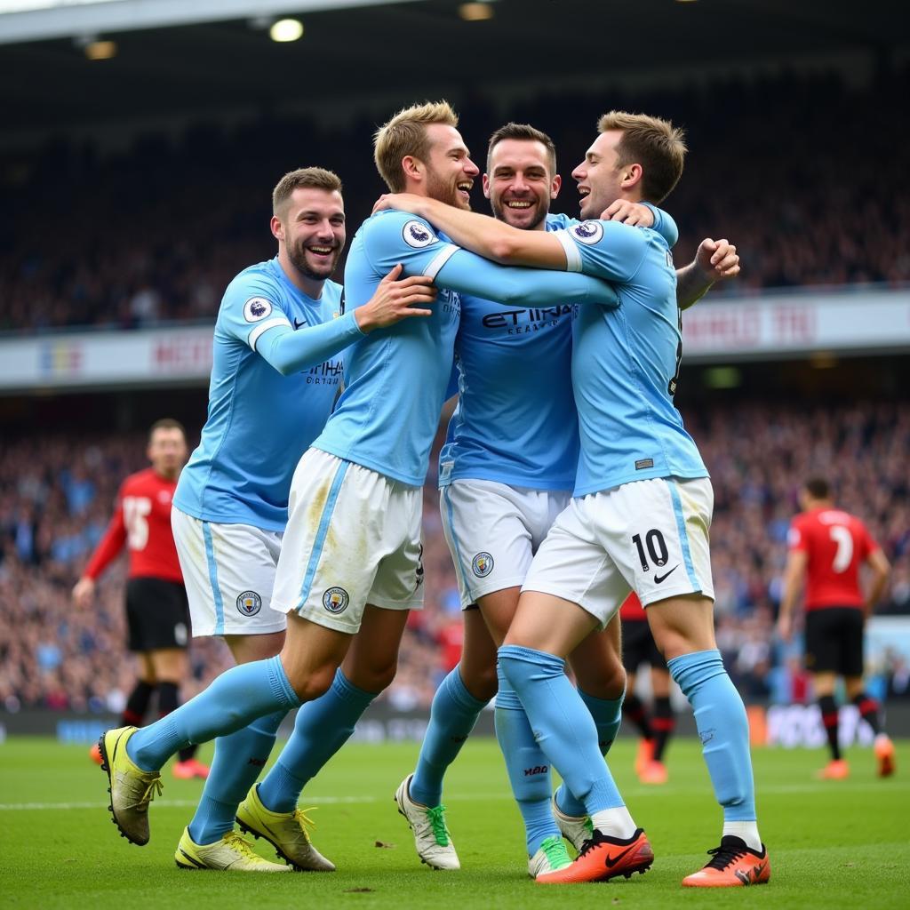 Erling Haaland celebrating a Premier League goal