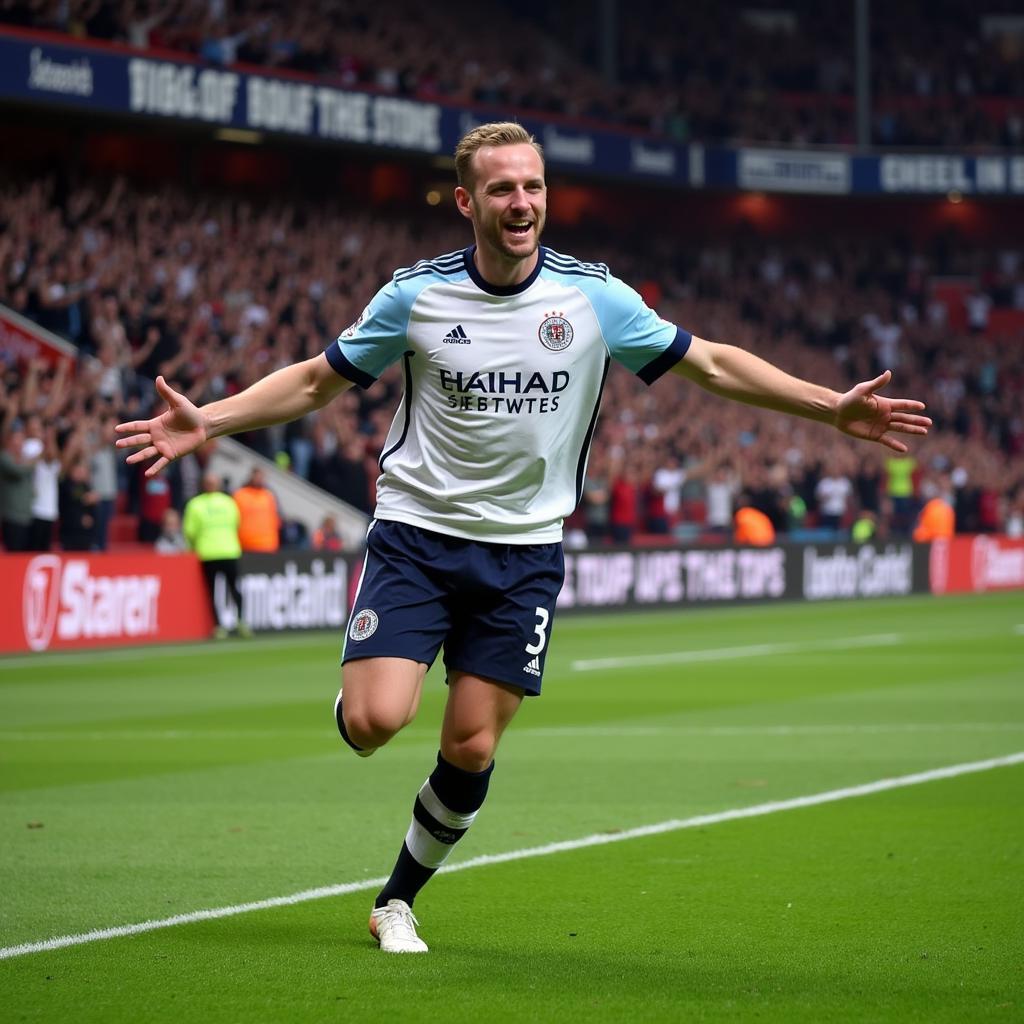 Erling Haaland celebrating a goal in the Premier League