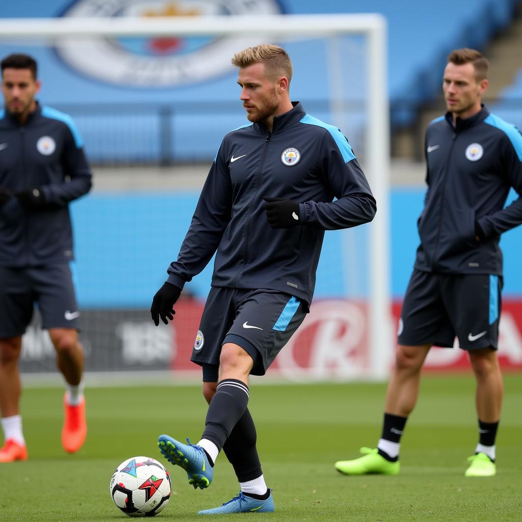 Haaland training with Manchester City