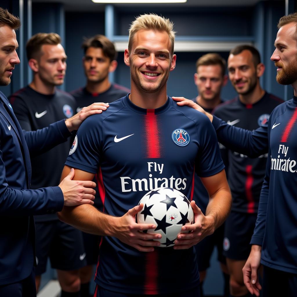 Haaland in a PSG Locker Room