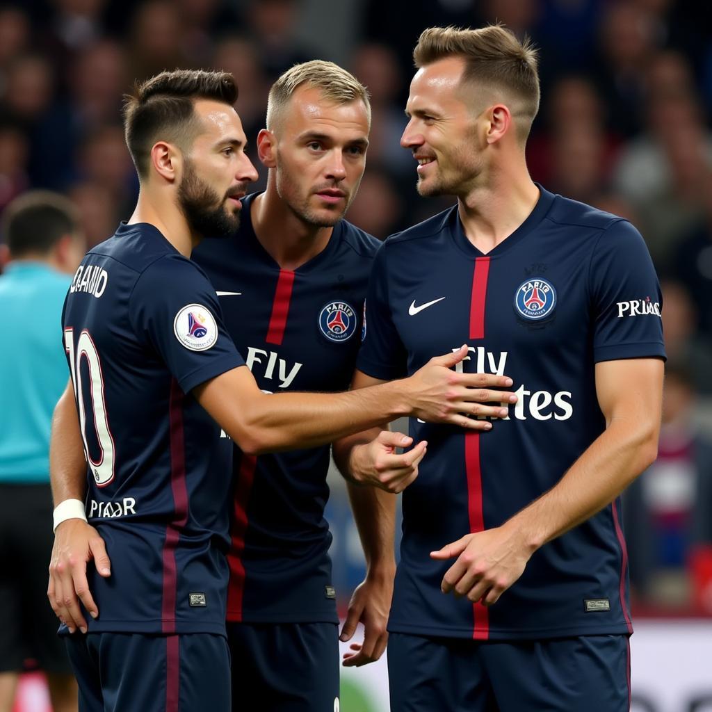 Haaland with PSG Players