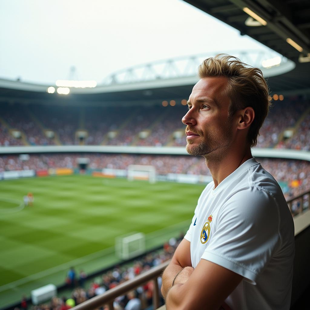 Erling Haaland imagining himself playing at the Santiago Bernabéu Stadium