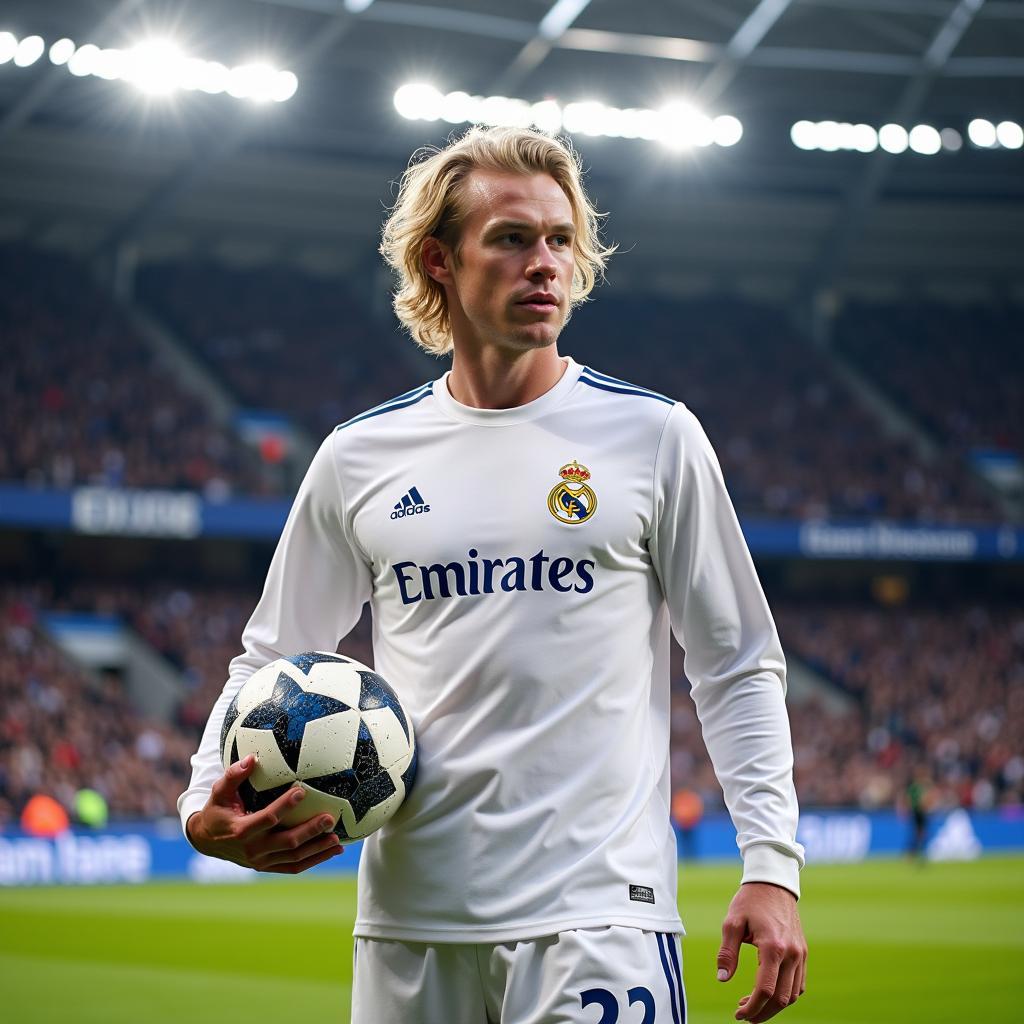 Haaland in a Real Madrid Kit