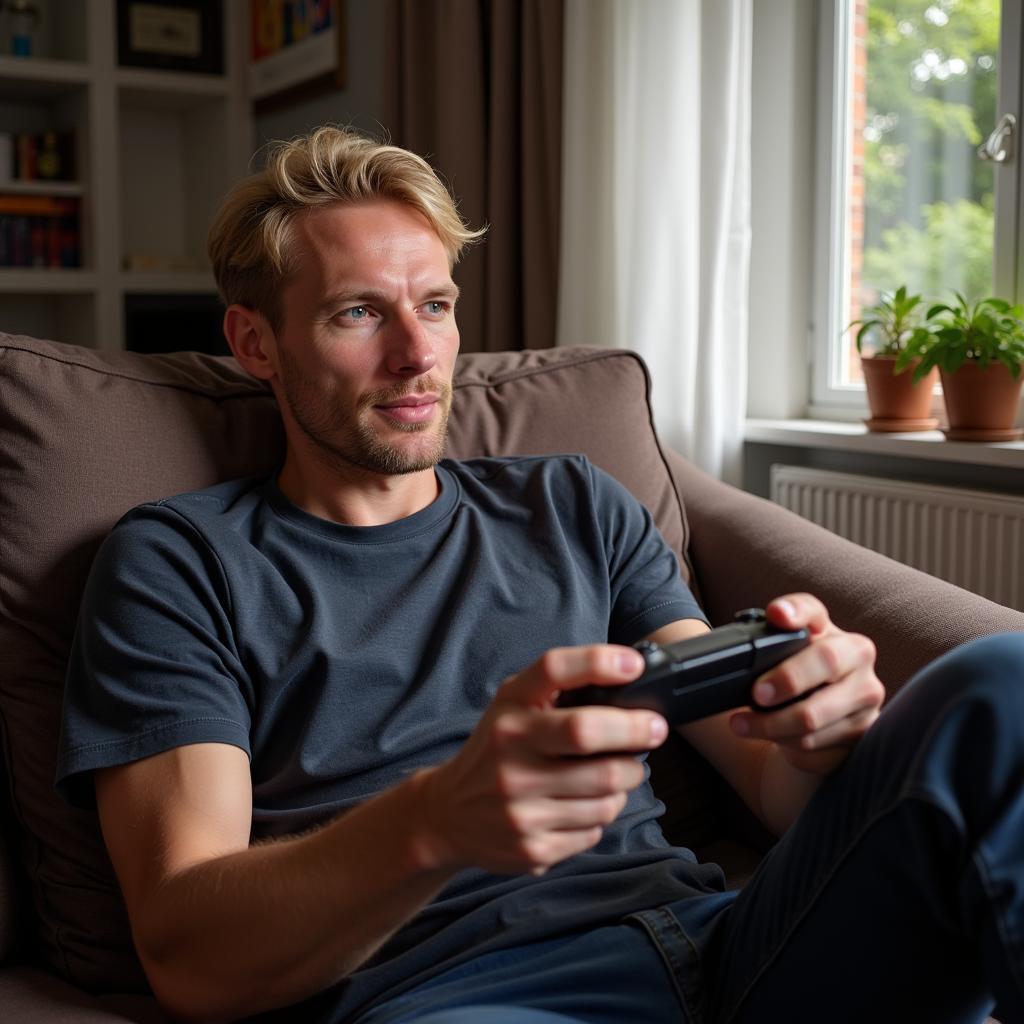 Erling Haaland Relaxing at Home