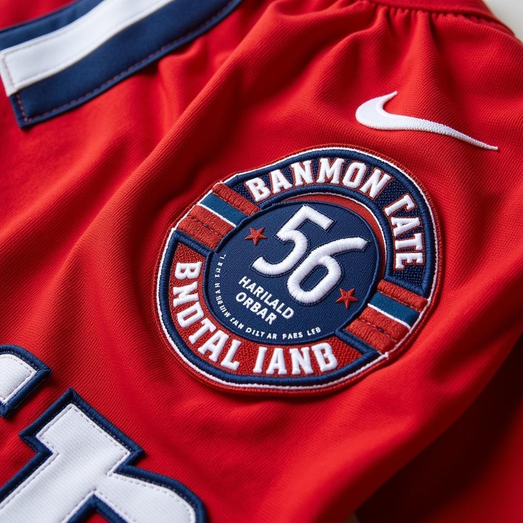 Close-up of a Haaland replica jersey details