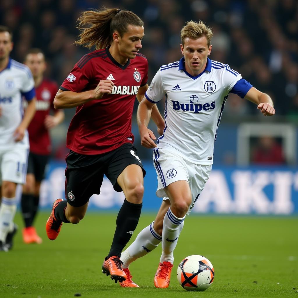 Haaland in a tense moment during the Revierderby