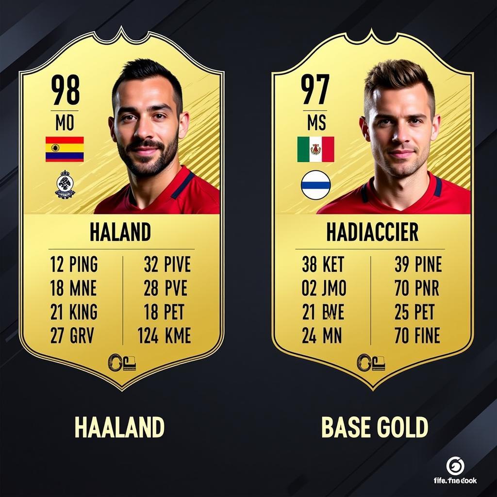 Comparison: Haaland Rulebreakers vs. Base Gold Card