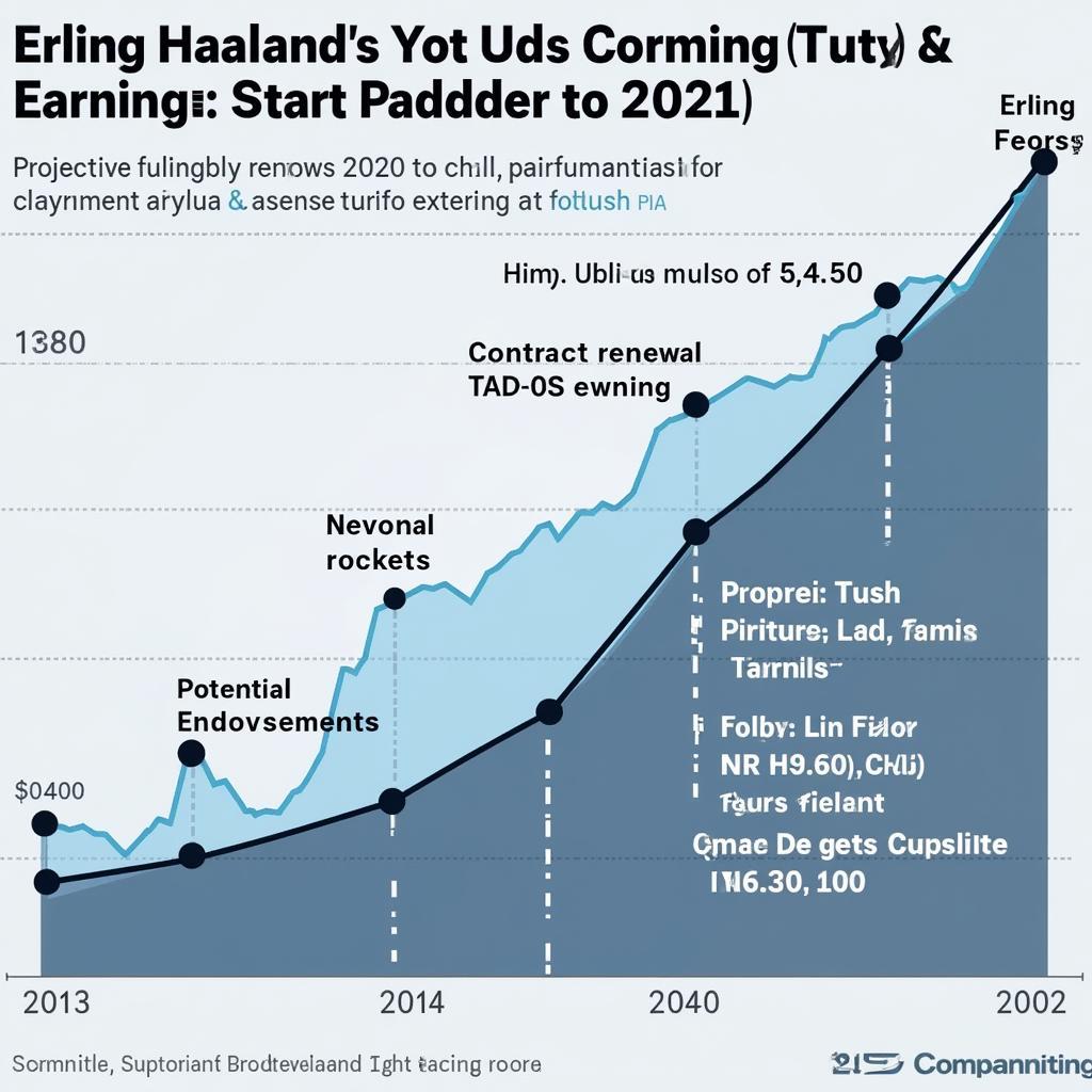 A graph projecting Haaland's potential future earnings