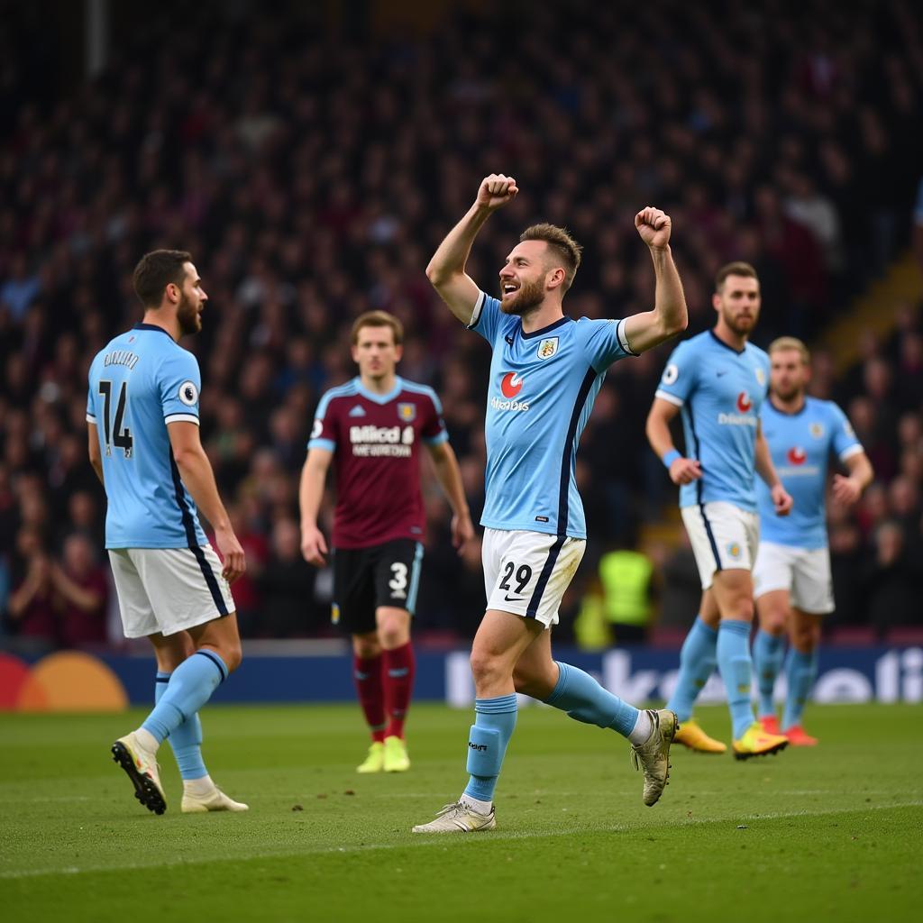 Haaland celebrates a goal against Burnley