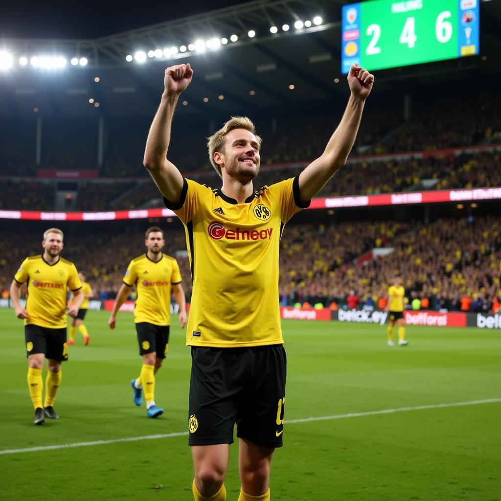 Haaland scores a crucial goal against Mainz 05 during a Bundesliga match