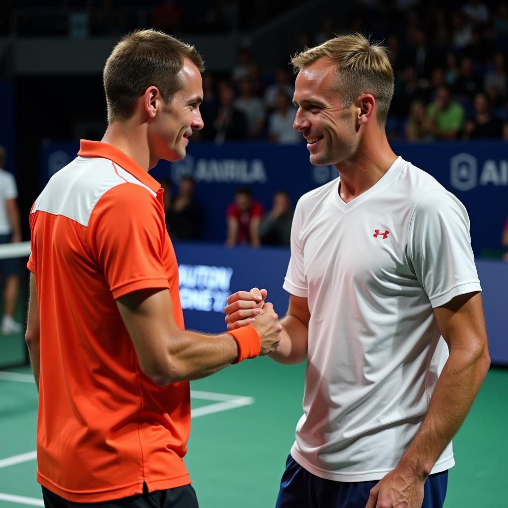 Haaland shaking hands with an opponent after a match