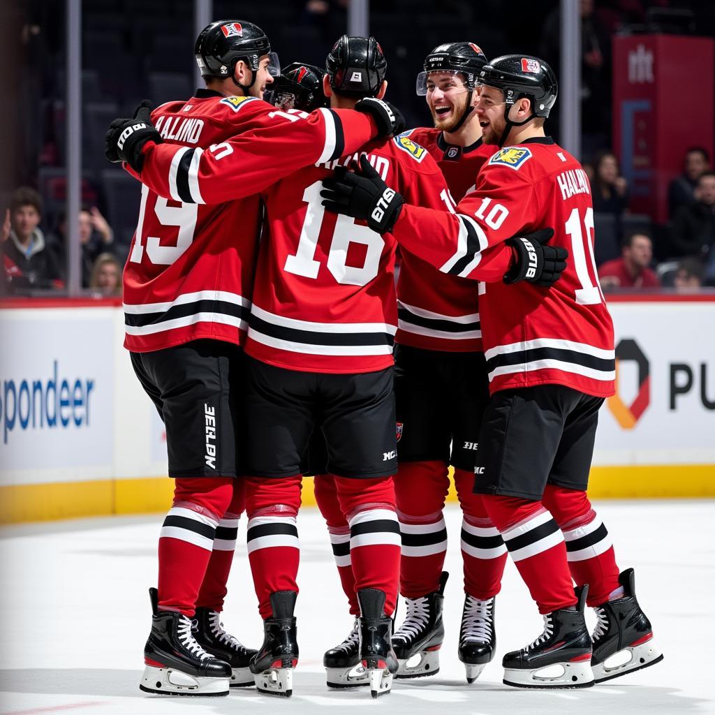 Erling Haaland and Teammates Celebrating a Goal in the 23/24 Season