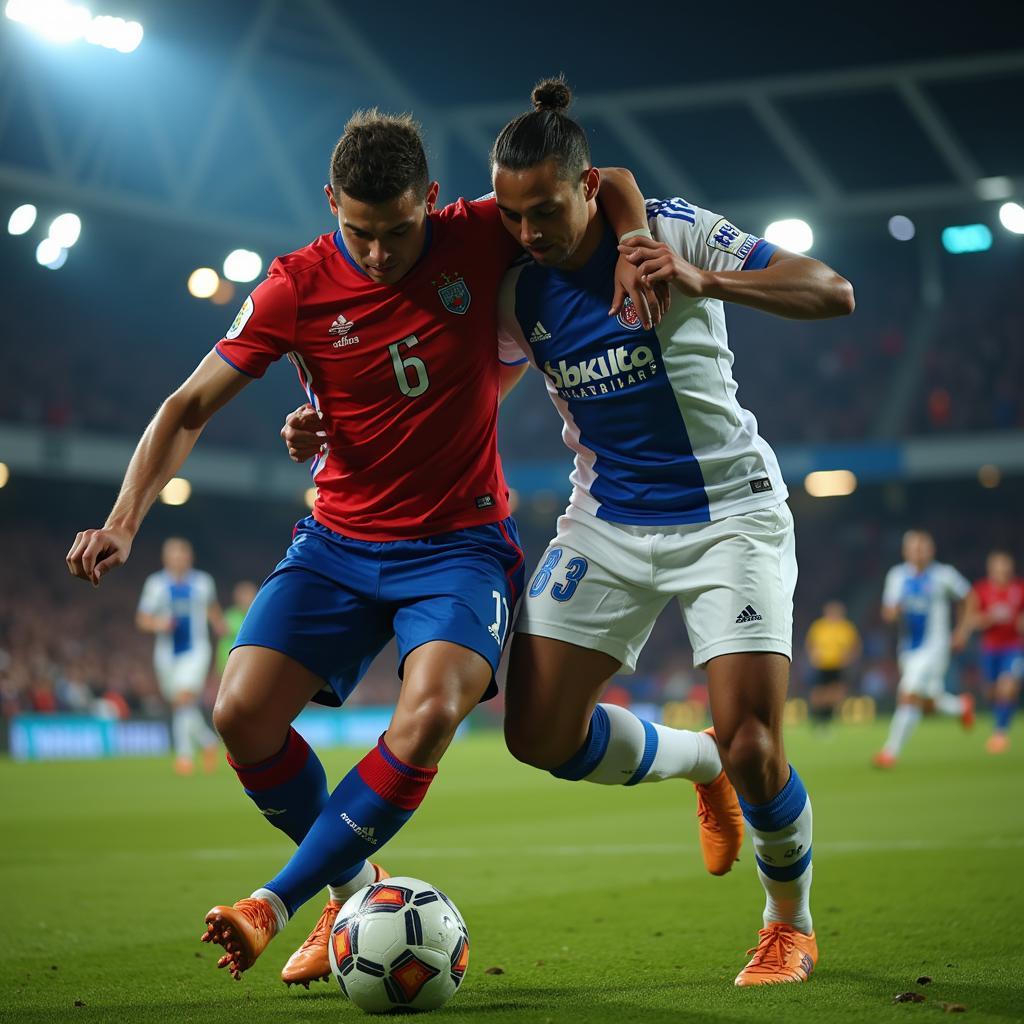 Haaland and Todibo face off in a tense moment