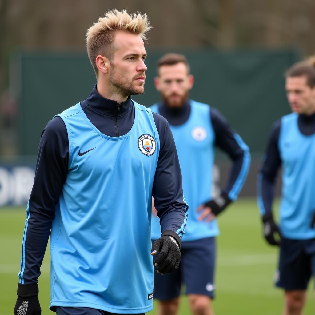 Erling Haaland training with Manchester City