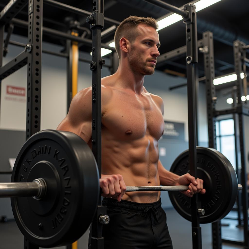 Haaland training in the gym