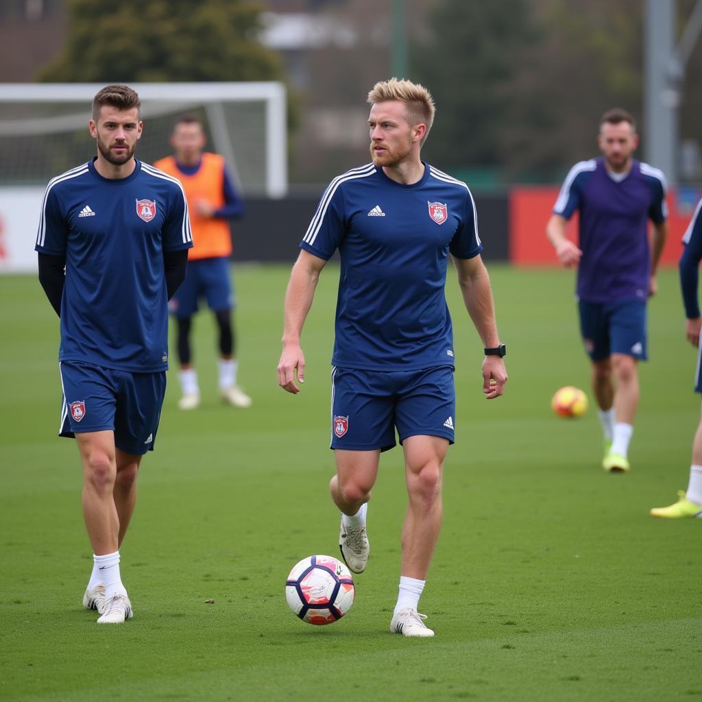 Haaland Training for the Ipswich Match