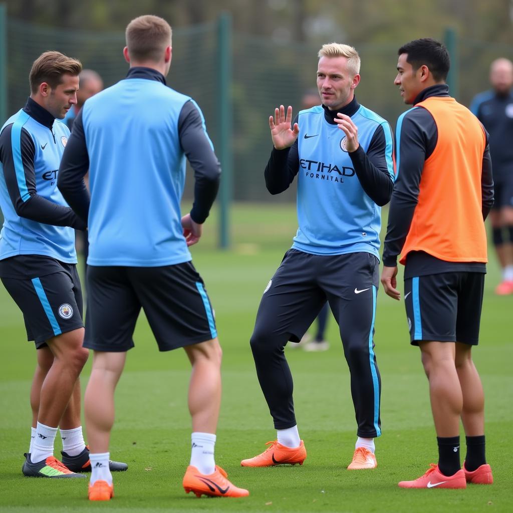 Haaland training with Man City teammates