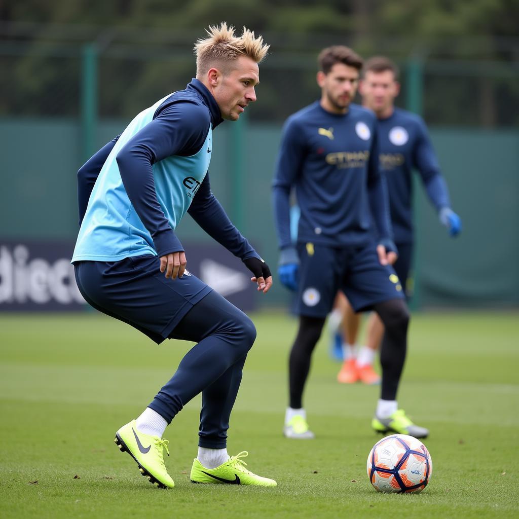 Haaland Training with Manchester City