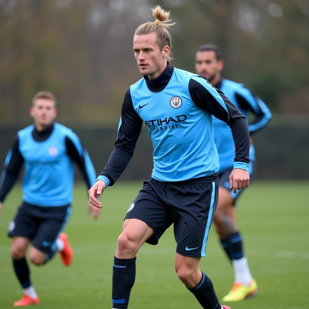 Haaland training with Manchester City