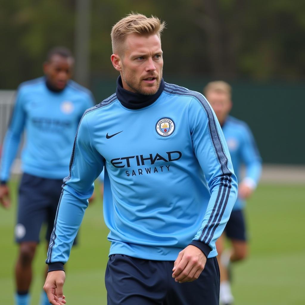 Erling Haaland trains with Manchester City