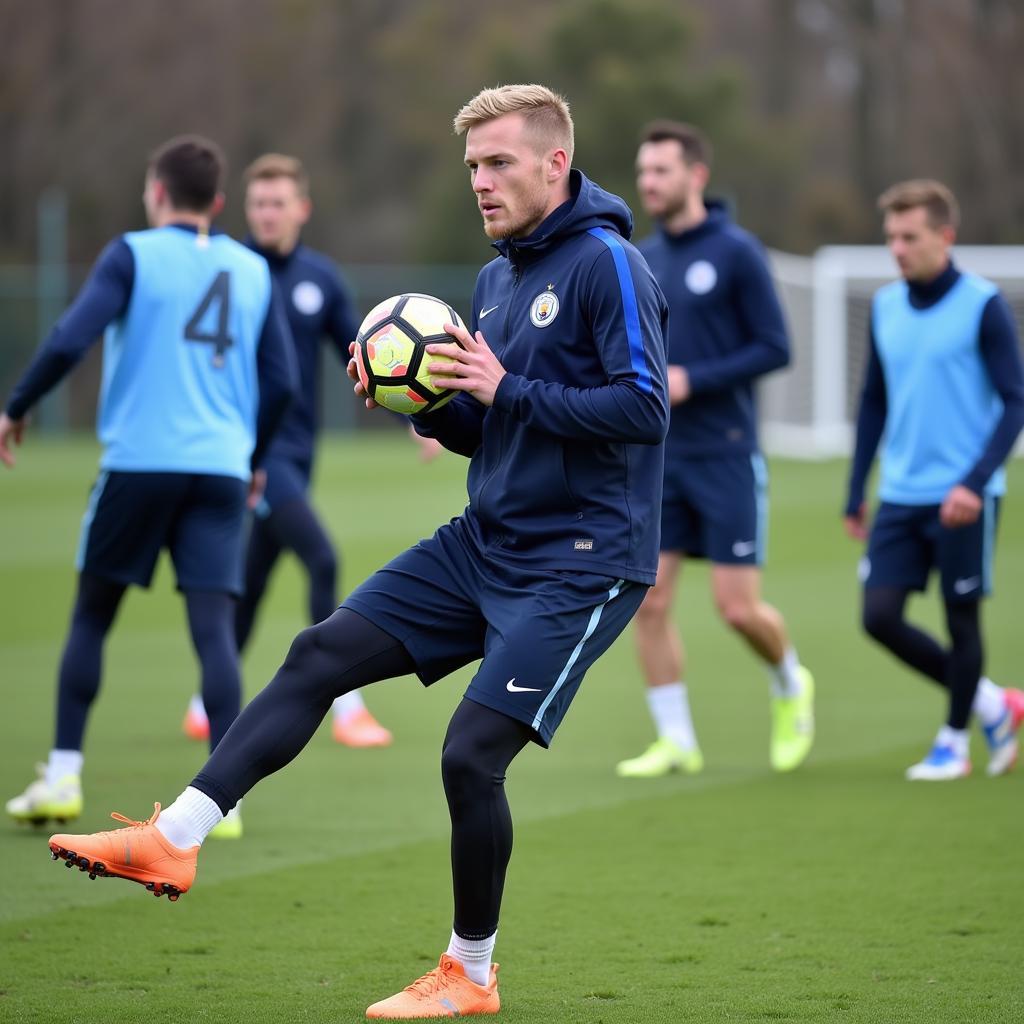 Haaland Training with Manchester City