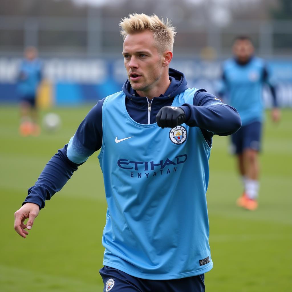 Erling Haaland training with Manchester City