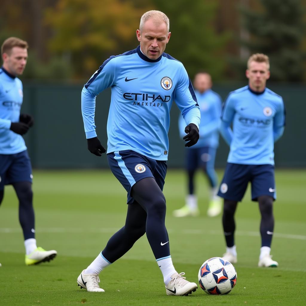 Haaland training with Manchester City