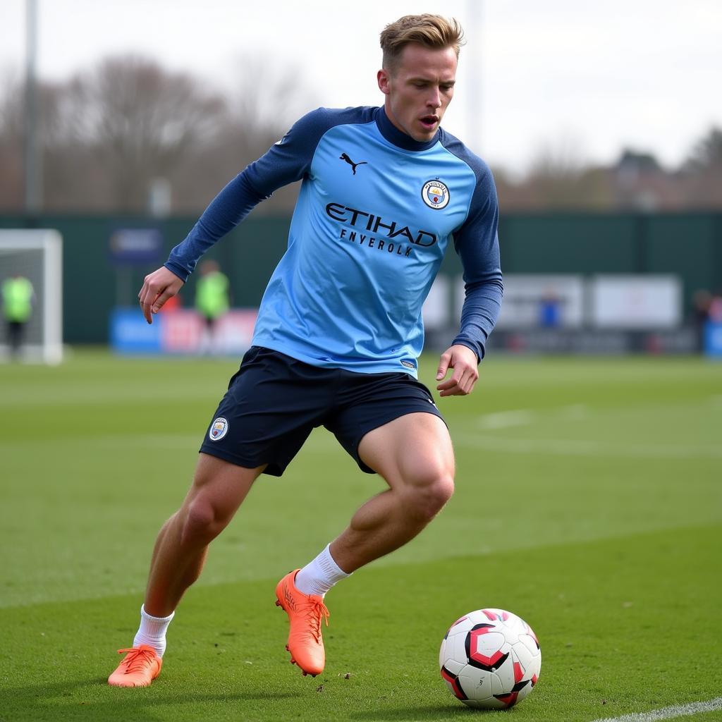 Haaland training with Manchester City