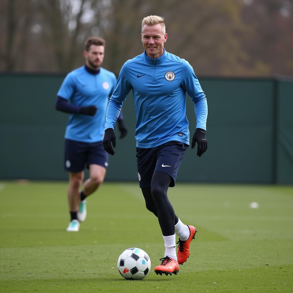 Haaland trains with Manchester City