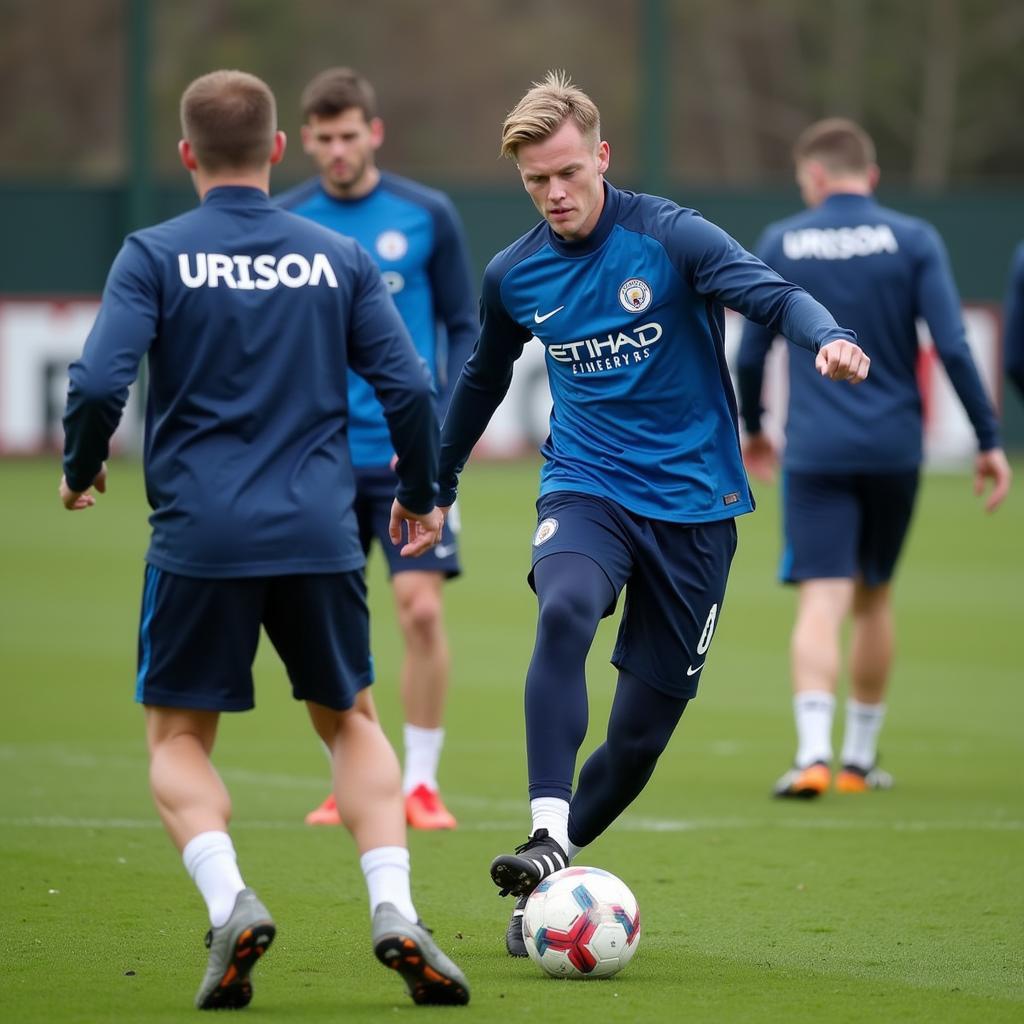 Haaland training with Manchester City