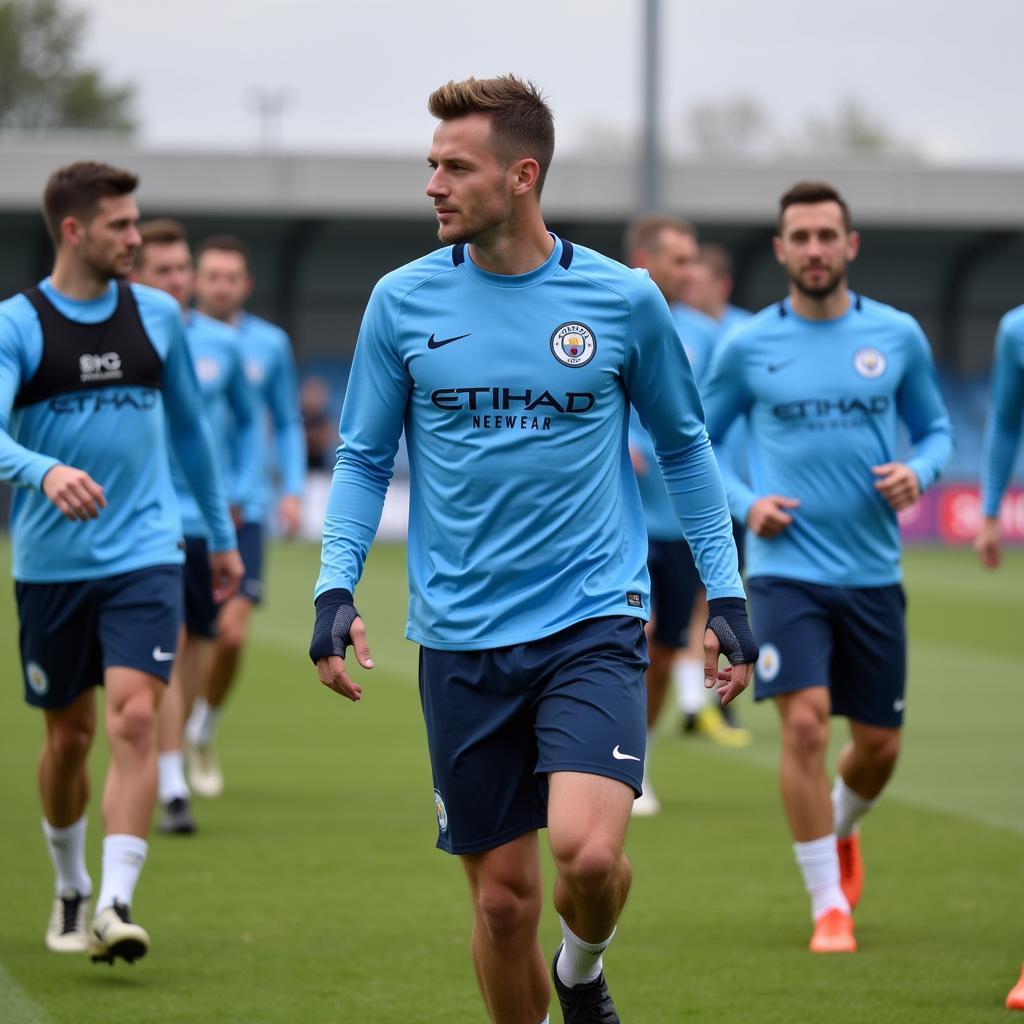 Erling Haaland training with Manchester City