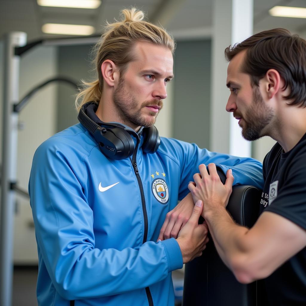 Haaland training during recovery