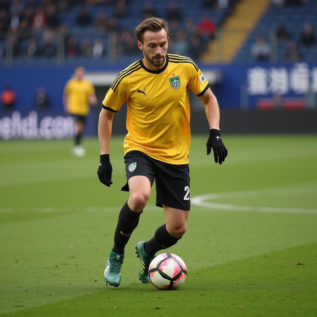 Erling Haaland intensely focuses during a training session, demonstrating his commitment to physical fitness and honing his skills.