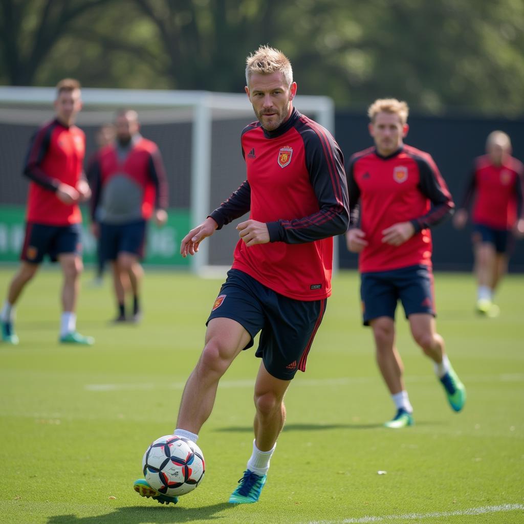 Erling Haaland in a training session