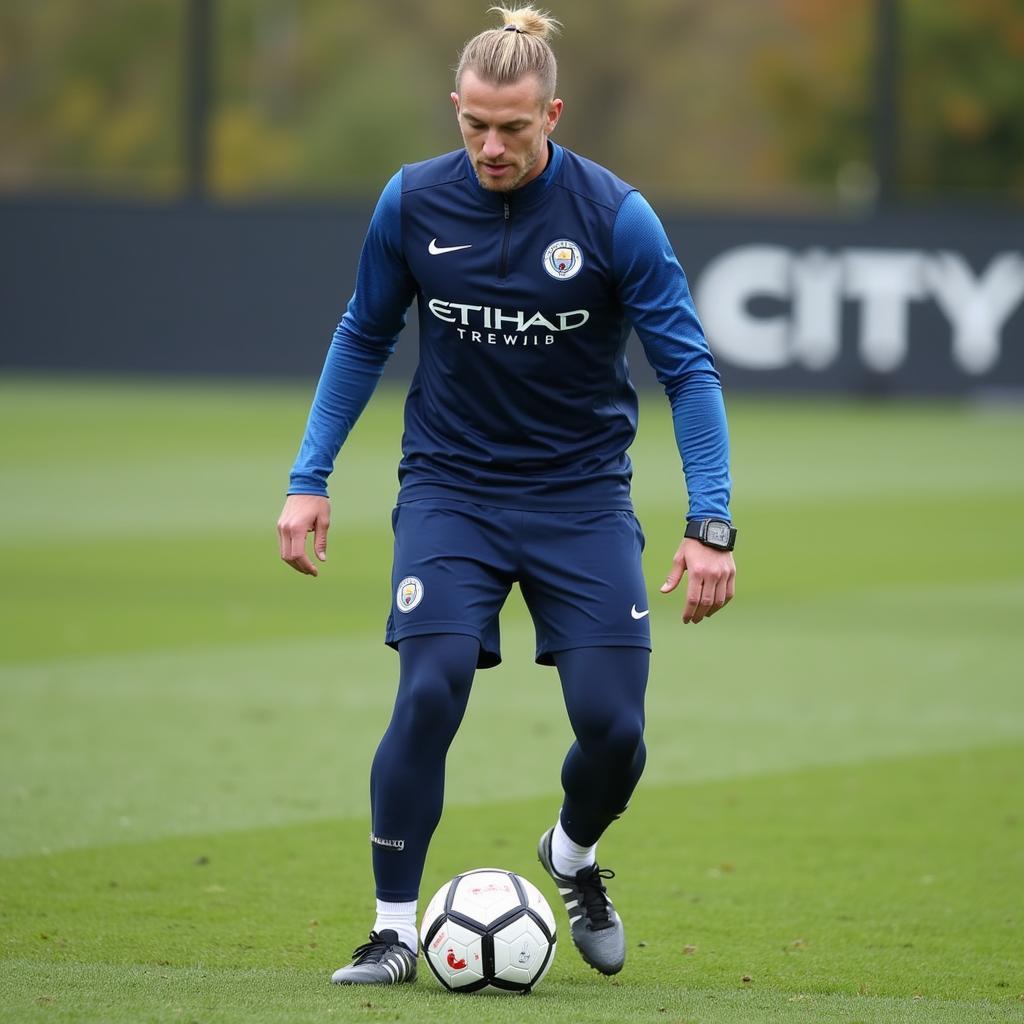 Erling Haaland training with Manchester City