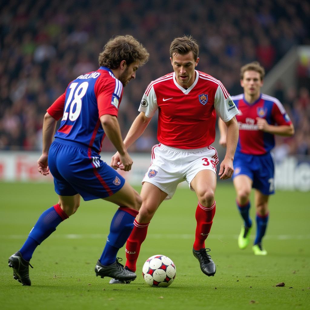 Haaland battling Crystal Palace defenders