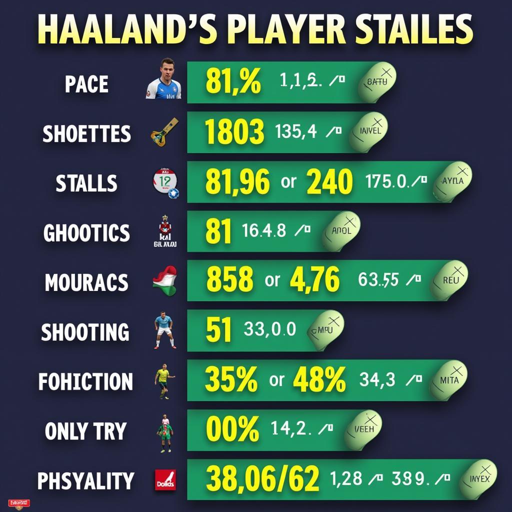 Comparison of Haaland's FIFA 23 rating with other top strikers.