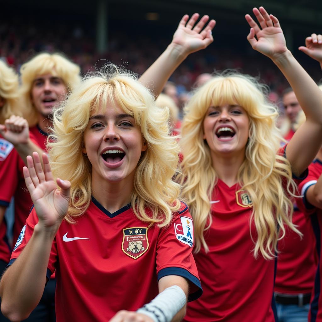 Haaland wig worn by fans