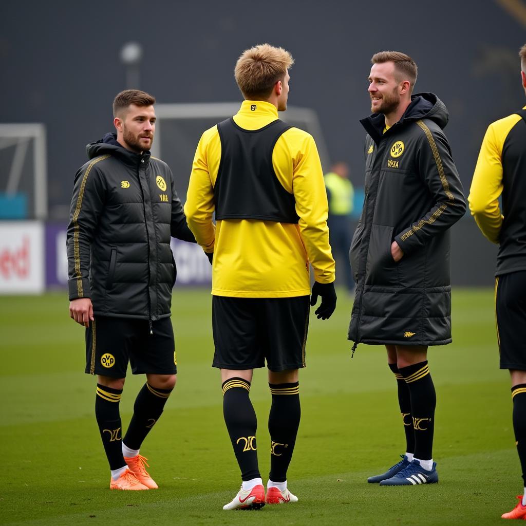 Haaland with his Borussia Dortmund Teammates