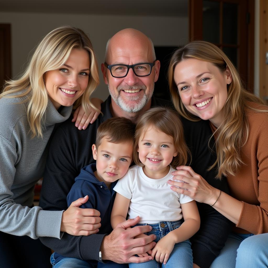 Erling Haaland with his mother and family