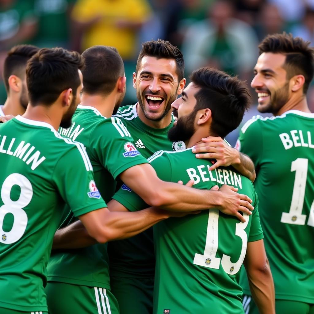 Hector Bellerín celebrating a goal with Real Betis