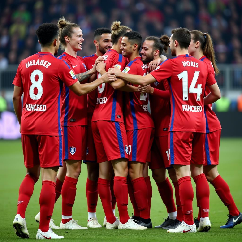 Hertha BSC Players Demonstrating Team Chemistry