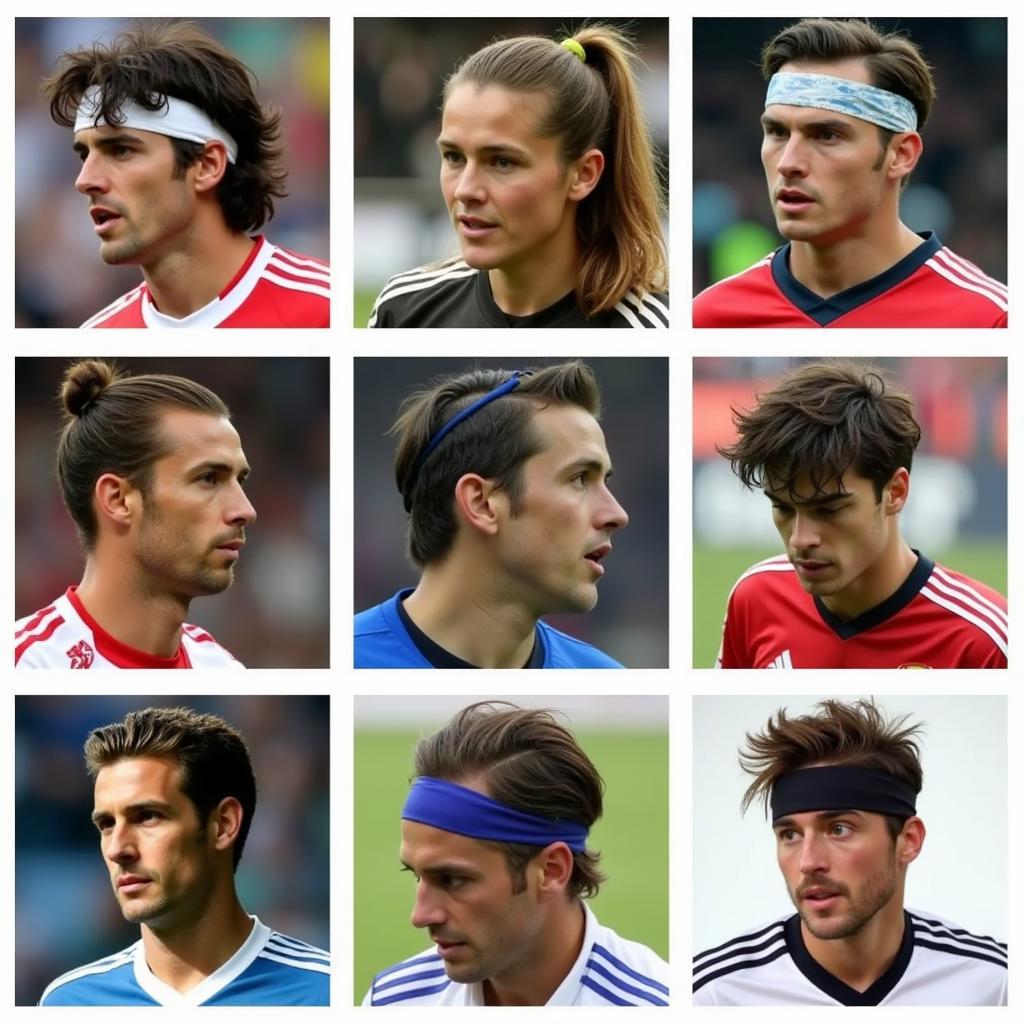 Evolution of football headbands from simple hair ties to modern designs.