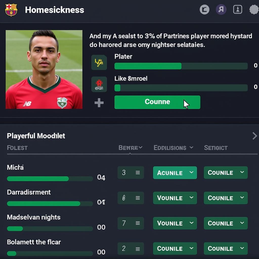 Homesick Player in Football Manager