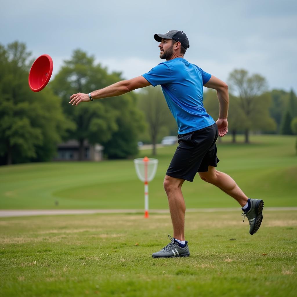 Powerful Huck in Disc Golf