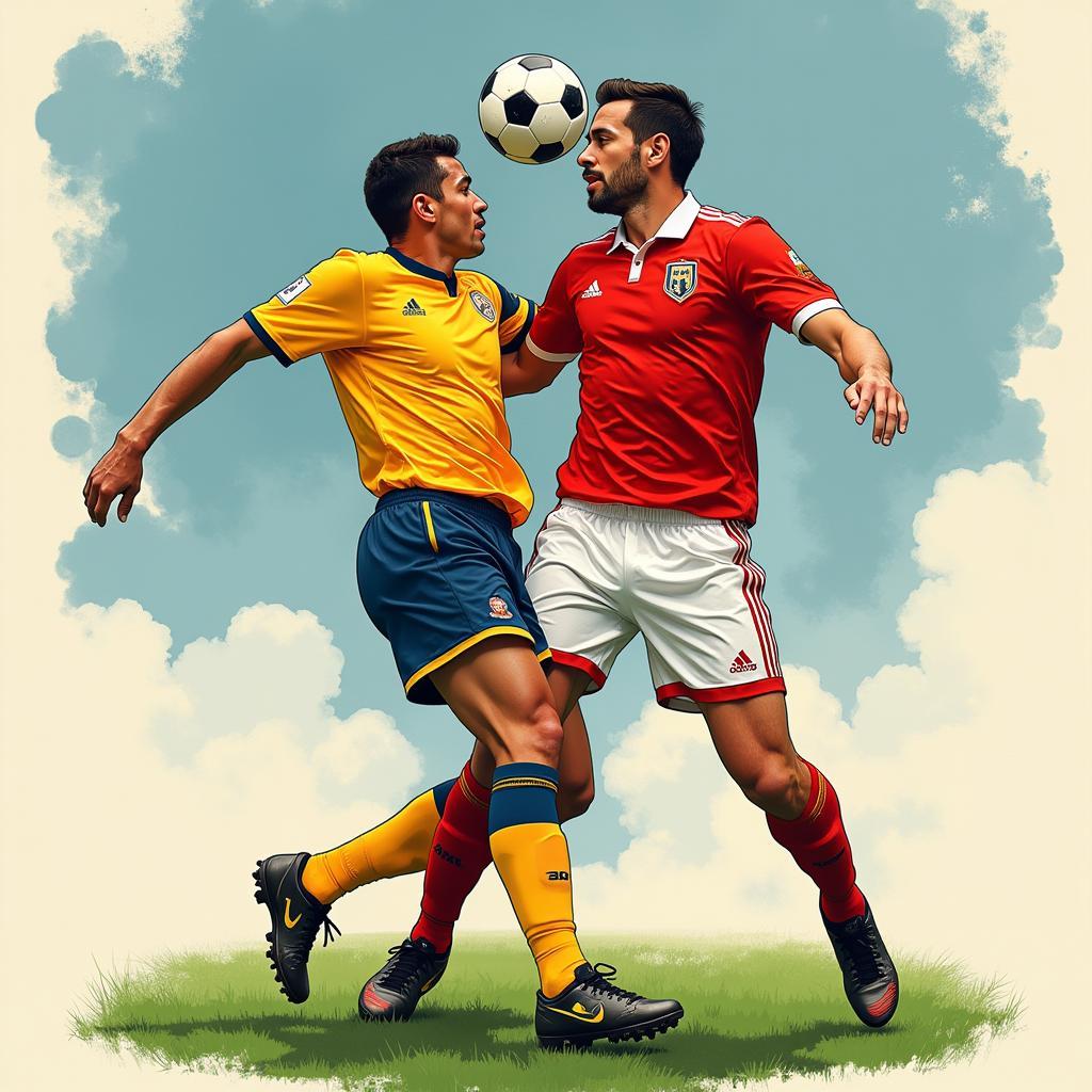 Iconic football moment in digital art